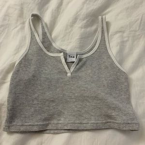 aritzia waffle tank top